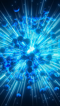 Dynamic electric explosion of particles in an abstract 3D environment