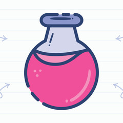 vector illustration of a bottle science with heart element object