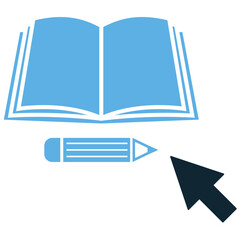 E-learning icon vector for internet-based study access. Ideal for online course interfaces, interactive education, and digital classroom tools.