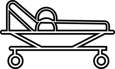 Hospital bed icon, vector, flat design, animation design, simple flat icons, modern and scalable, minimalist design configurations for medical Healthcare use stretcher bed for recovery. solid style.