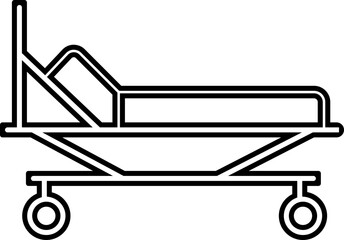 Hospital bed icon, vector, flat design, animation design, simple flat icons, modern and scalable, minimalist design configurations for medical Healthcare use stretcher bed for recovery. solid style.
