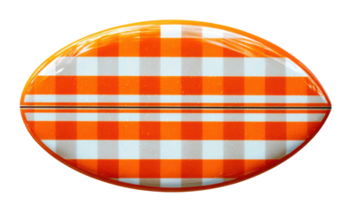 Sport event rugby ball field graphic design checkered pattern top view fun concept isolated on transparent background