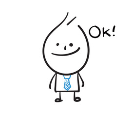 (fine) Collection of hand drawn business worker icons. Vector illustration.