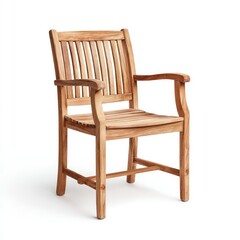 Light brown wooden outdoor armchair