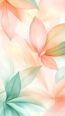 Delicate pastel florals blend in a fluid pattern, evoking a dreamy, ethereal atmosphere of nature's beauty