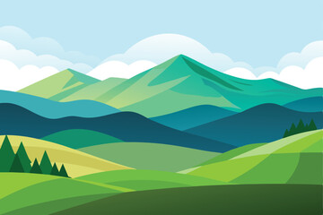 Gradient landscape hill