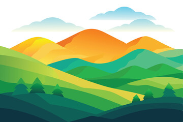 Gradient landscape hill