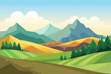 Gradient landscape hill