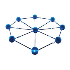 Illuminating connection a network of glowing blue spheres linked in a on transparent background
