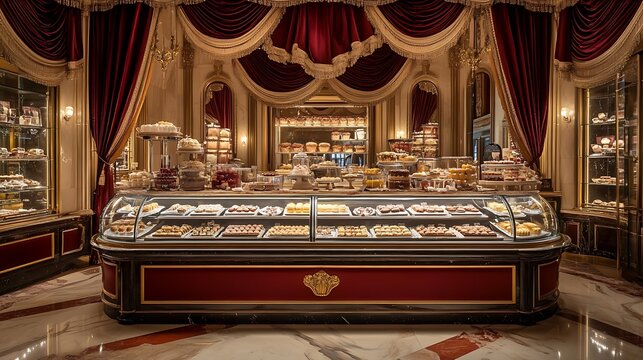 A grand patisserie where every pastry is a work of art and tradition meets elegance
