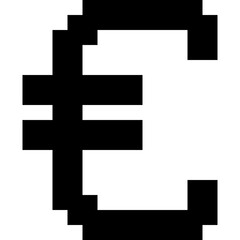 Fototapeta premium Pixel art Euro symbol. Euro icon