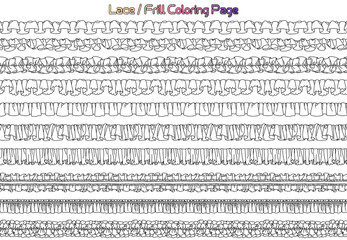 Lace and frill patterns coloring pages