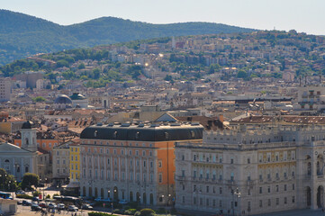Trieste marina aerial view from from cruise ship.