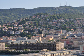 Trieste marina aerial view from from cruise ship.