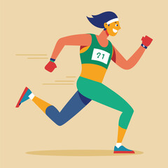 Marathon run vector