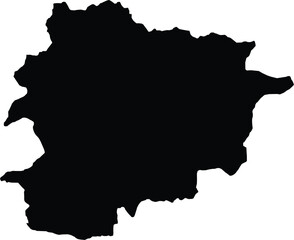Silhouette map of Serbia, black outline vector illustration for design and educational use