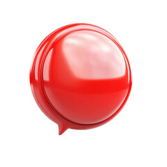A vibrant red speech bubble icon symbolizing conversation and connection on transparent background