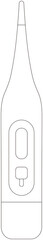 Digital ear thermometer outline coloring page illustration
