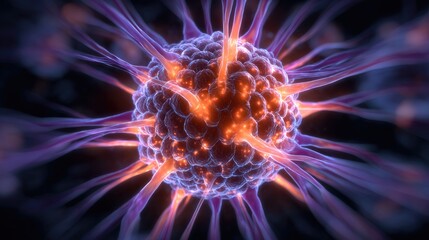 Close-up view of a complex cellular structure.