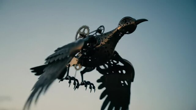 Mechanical bird in flight