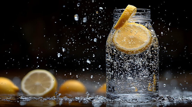lemon splash in water
