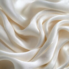 Obraz premium Soft, flowing cream-colored fabric drapes
