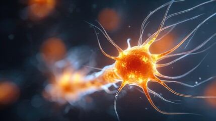 Obraz premium Detailed illustration of a neuron.