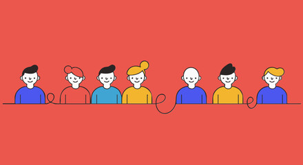 Equal rights movement diverse group of people cartoon illustration for social media content and web design projects use case design