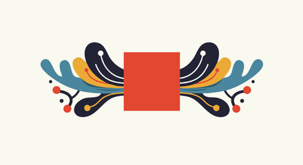 Obraz premium Equal rights movement abstract floral design with red rectangle illustration vector art graphic design creative flower art decorative 100