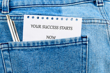 Business Concept words YOUR SUCCESS STARTS NOW