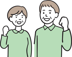 シニアの頑張るぞポーズ