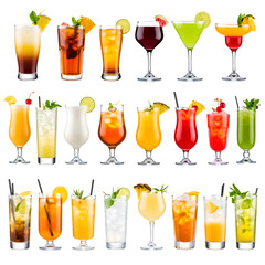 Vibrant Cocktails: Tropical Drinks with Transparent Background Images
