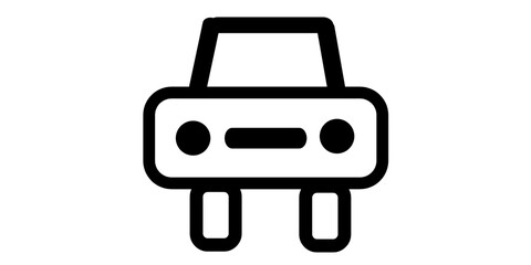 Simple Car Outline Icon – Minimalist Front-Facing Vehicle Symbol in Black