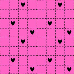 seamless pattern with hearts cute background 
