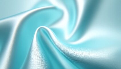 Light teal fabric drapes in soft folds