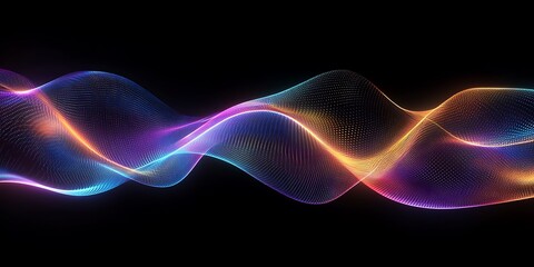 Fototapeta premium Abstract colorful wave of glowing particles