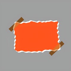 Torn Orange Paper with Tape