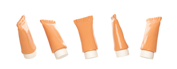 Orange Cosmetic Tube 3d render illustration icon
