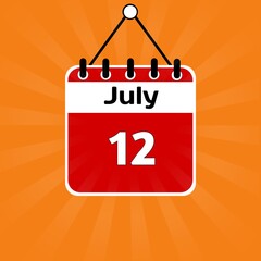 July 12th Calendar Icon