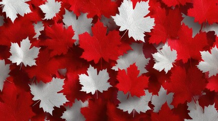 Red and white maple leaves