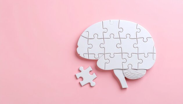 Brain puzzle symbolizing mental health challenges and cognitive function