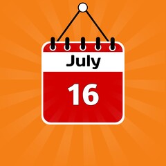 July 16th Calendar Icon