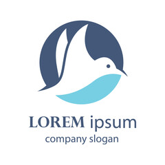 beautiful bird design flying flapping its wings