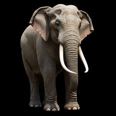 Fototapeta premium 闇夜の巨象、静謐な視線