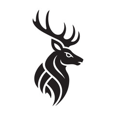 Deer Logo Design Vector, Deer Silhouette Design Vector, Unique and Professional Deer Logo Design
