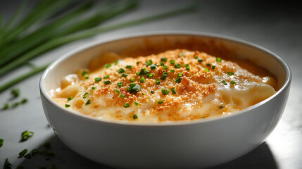 Creamy Macaroni and Cheese with Crispy Breadcrumbs and Fresh Chives