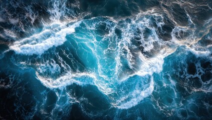 Fototapeta premium Ocean waves, turquoise swirls