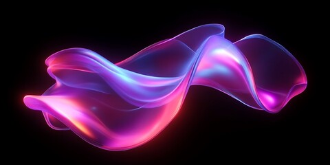 Abstract pink and blue neon wave background