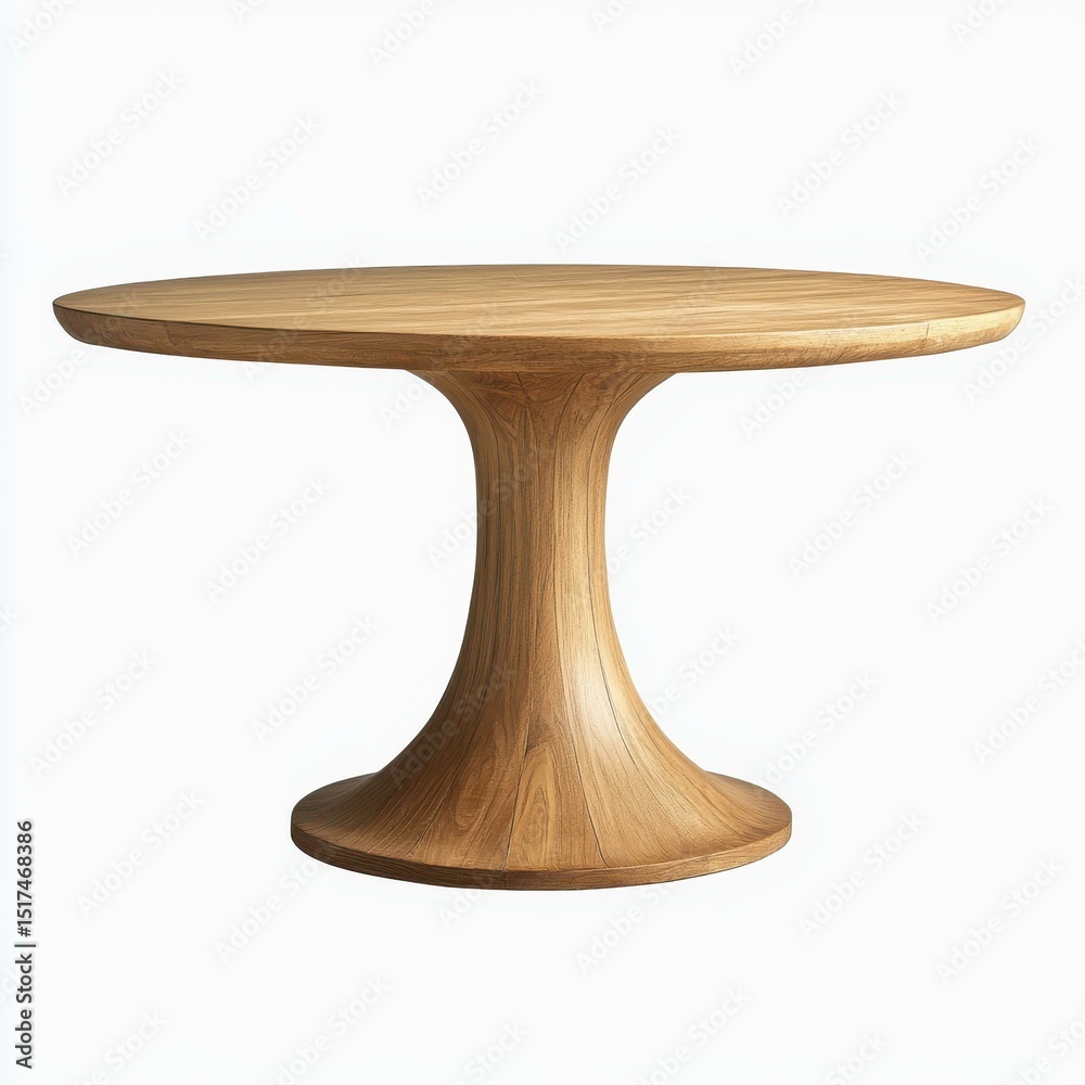 Aufkleber wooden round table with pedestal base in studio setting