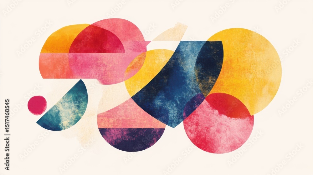 Aufkleber vibrant abstract artwork with overlapping circles on white background